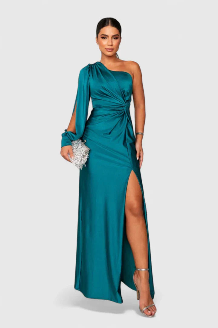 Saryxiah | Women’s One-Shoulder Maxi Dress with Front Slit