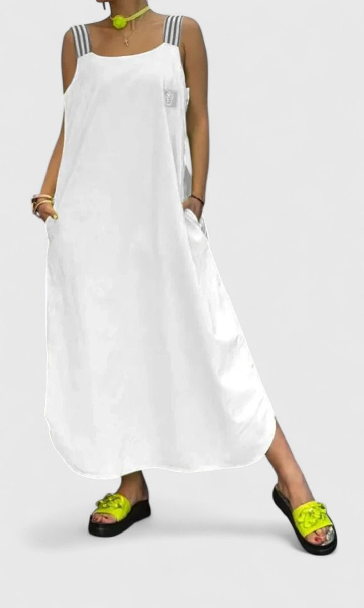 Pandora | Women’s Elegant Suspender Dress with Striped Straps