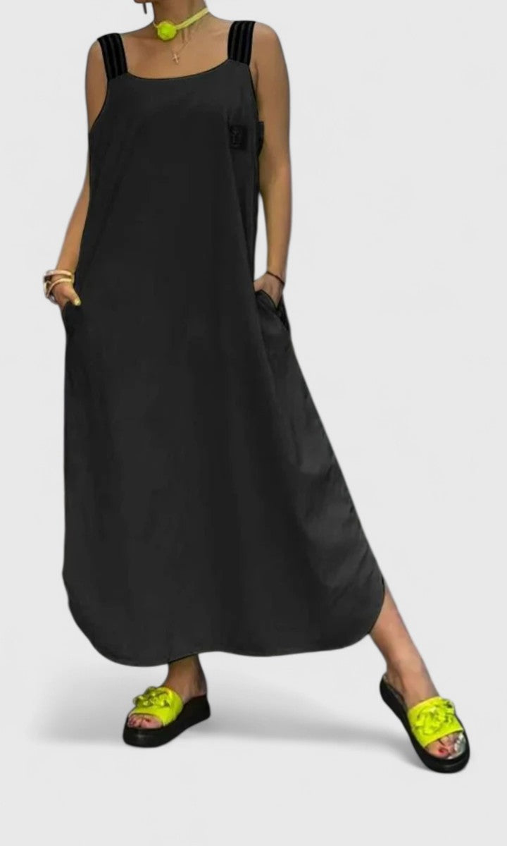 Pandora | Women’s Elegant Suspender Dress with Striped Straps