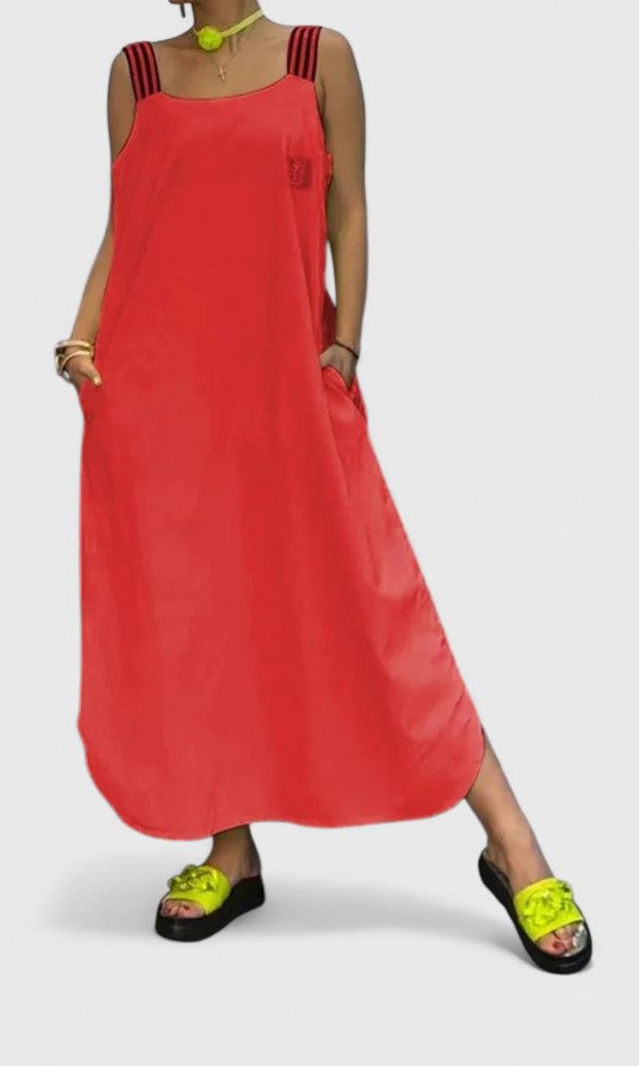 Pandora | Women’s Elegant Suspender Dress with Striped Straps