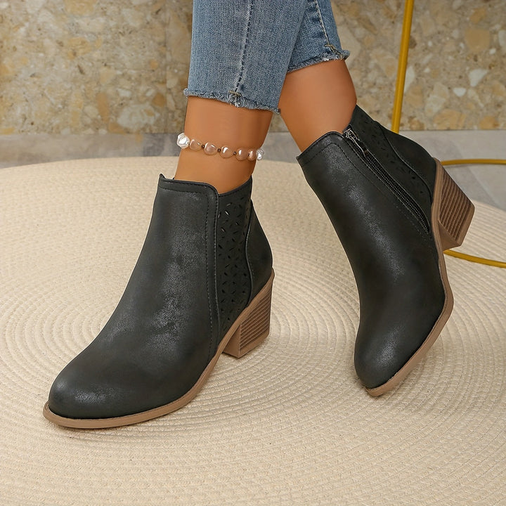 Women’s Ankle Boots with Perforated Panels