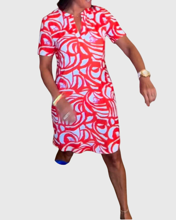 Elle | Women’s A-line Walk Dress with Airy Sleeves