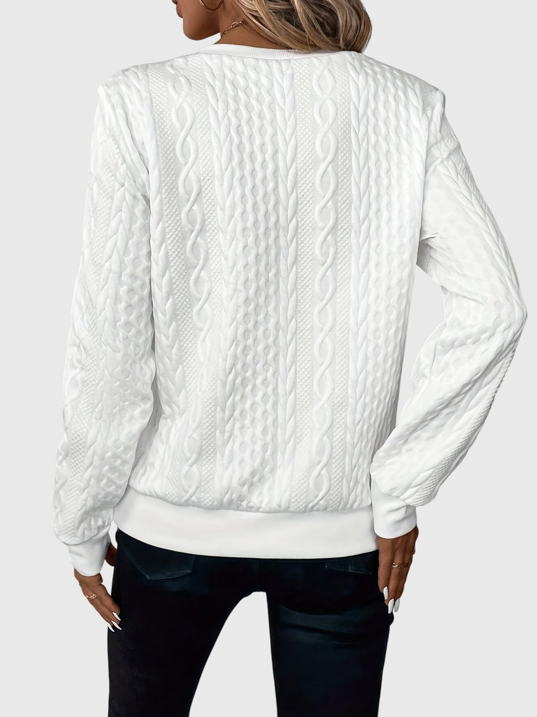 Nora | Women’s Cable Knit Sweater with Zipper