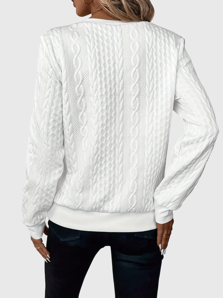 Nora | Women’s Cable Knit Sweater with Zipper