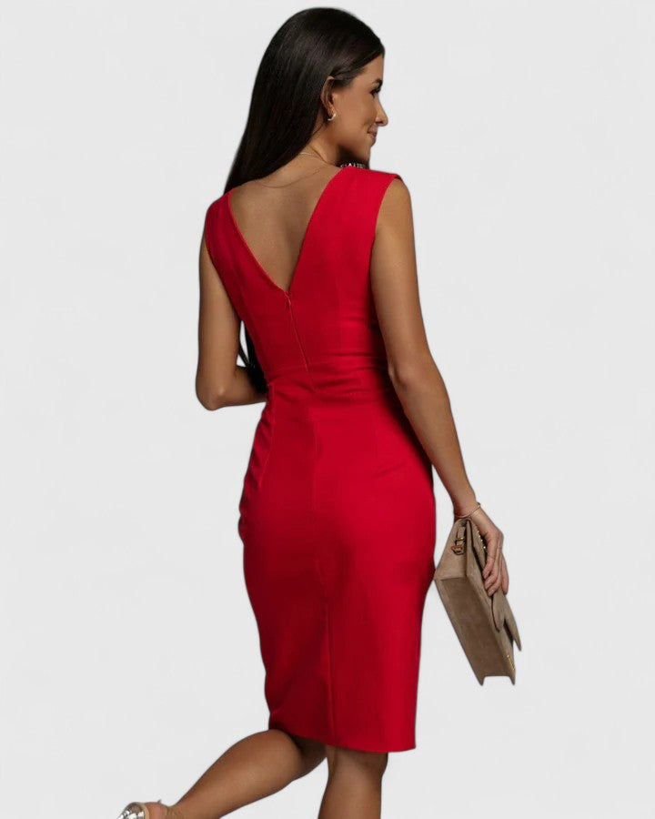 Women’s Sophisticated Dress with V-Neck
