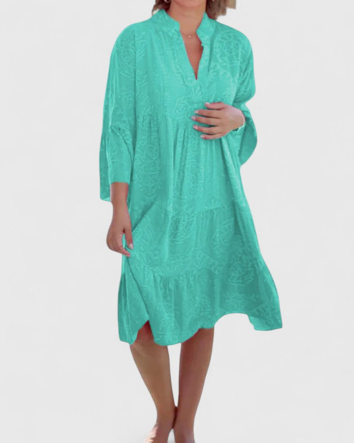 Women’s Sophisticated Dress with 3/4 Bell Sleeves