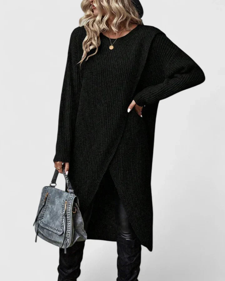 Women’s Elegant Sweater Dress with Wrap Front