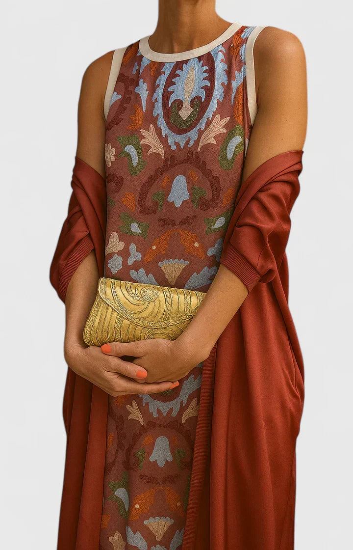 Women’s Elegant Dress with Stole Included