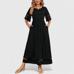 Women’s Elegant Maxi Dress - Round Neckline