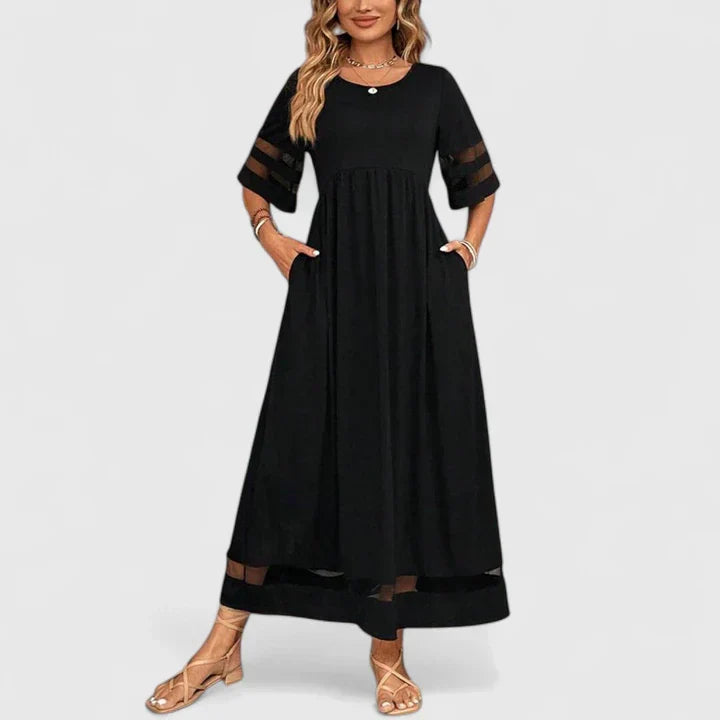 Women’s Elegant Midi Dress with Empire Waist
