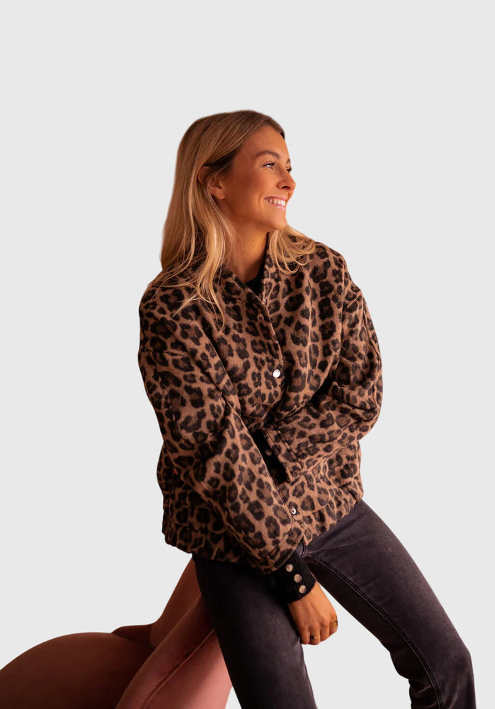 Elodie | Women’s Leopard Print Jacket with Button Front