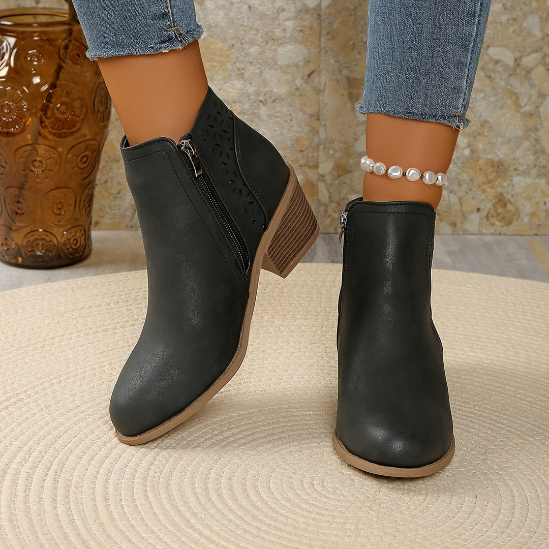 Women’s Ankle Boots with Perforated Panels