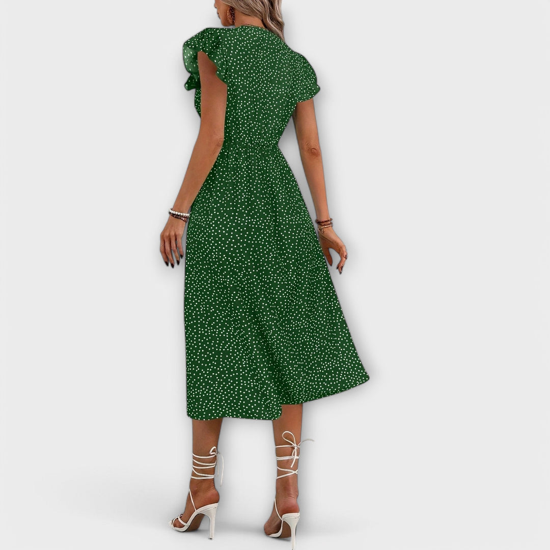 Women’s A-Line Dress - Polka Dot Pattern