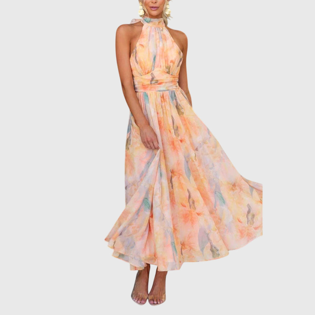 Women’s Halter Maxi Dress with Open Back