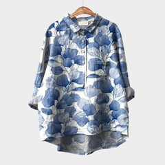 Women’s Leaf-Print Blouse with Lightweight Comfort