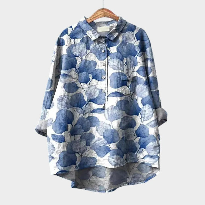 Women’s Leaf-Print Blouse with Lightweight Comfort