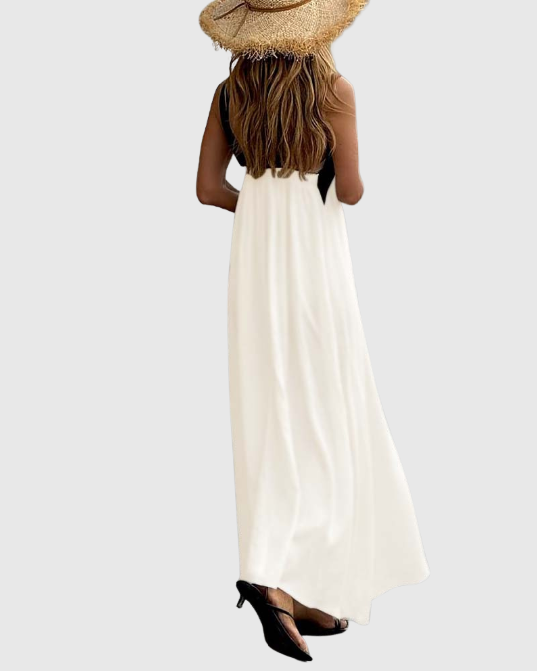 Women’s Cross-Neck Dress with Halter Accent