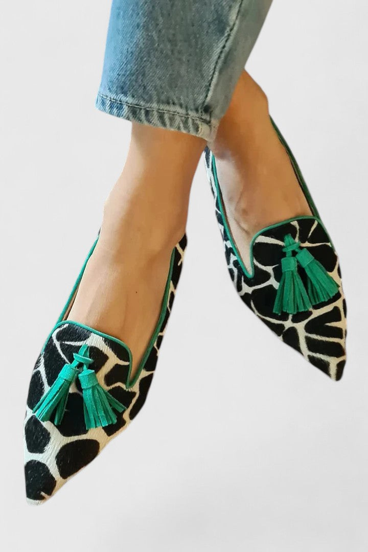 Women’s Leopard Print Loafers with Tassels