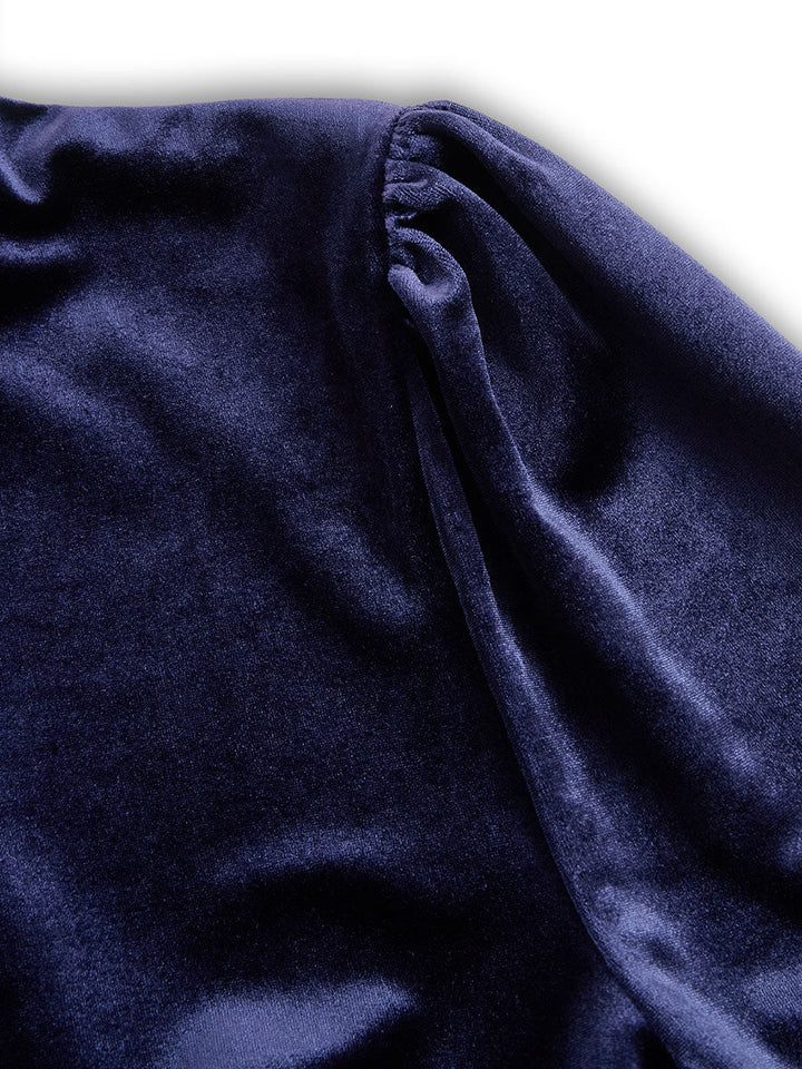 Women’s Navy Midi Dress with Cinched Waist