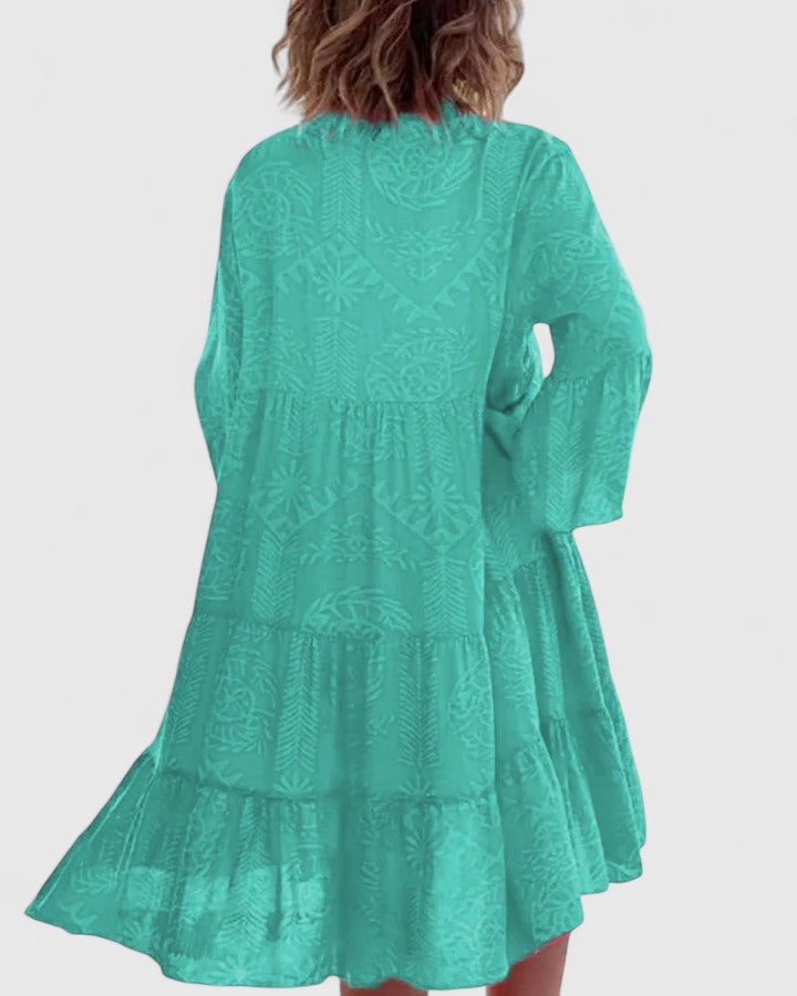 Women’s Sophisticated Dress with 3/4 Bell Sleeves