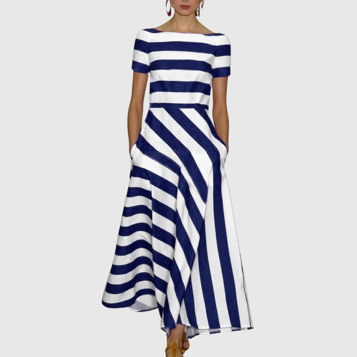 Women’s Fluid Stripe Dress with Pockets