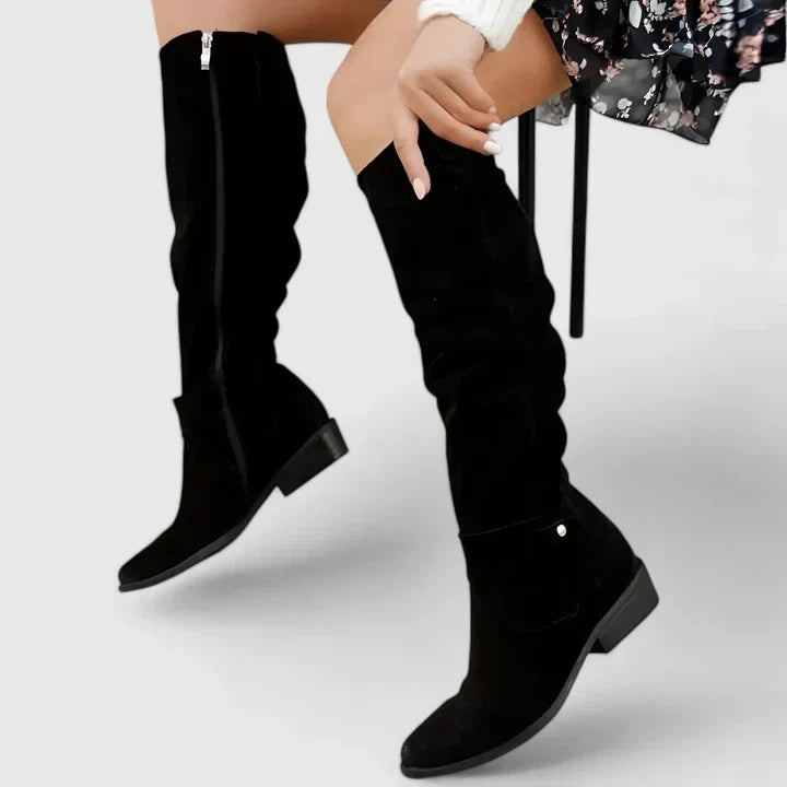 Women’s Knee-High Boots with Zipper