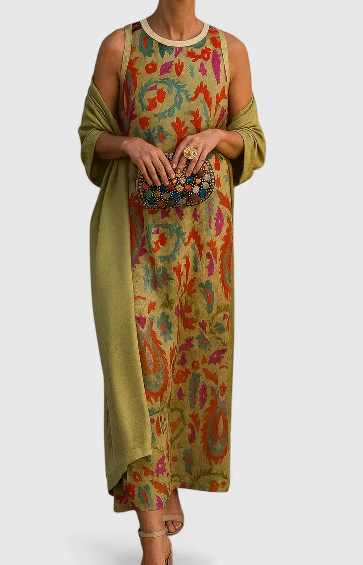 Women’s Elegant Dress with Stole Included