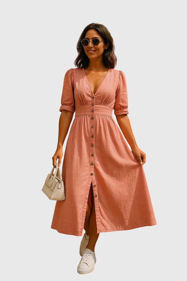 Jacqueline | Women’s Elegant Dress with Button Front