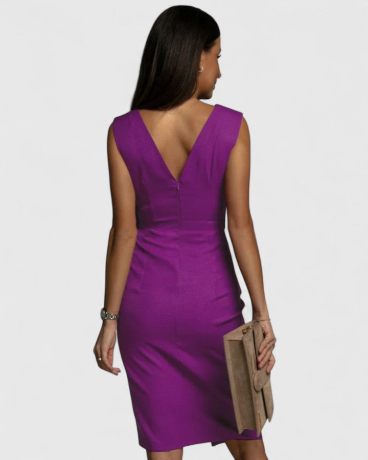 Cheryl | Women’s Teal Dress with V-neck