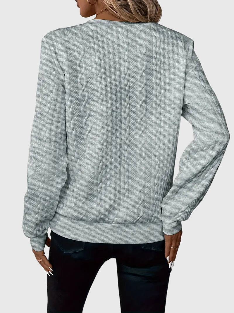 Nora | Women’s Cable Knit Sweater with Zipper