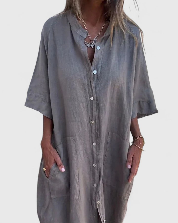 Women’s Elegant Dress with Button Placket