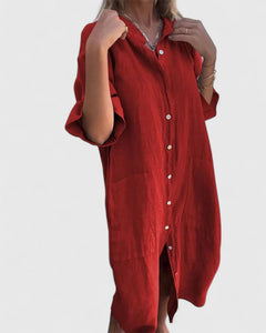 Women’s Elegant Dress with Button Placket