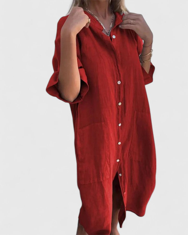Women’s Elegant Dress with Button Placket