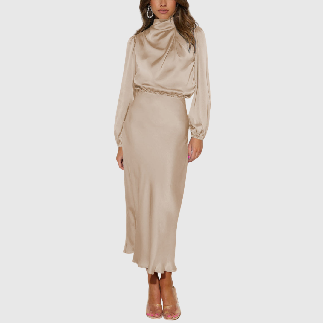 Maristella | Women’s Maxi Dress with High Neckline