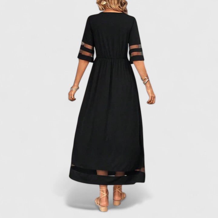 Women’s Elegant Maxi Dress - Round Neckline