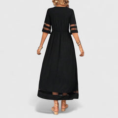 Women’s Elegant Maxi Dress - Round Neckline