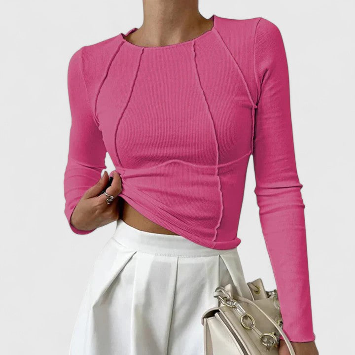 Rozminda | Women’s Long Sleeve Top with Sculpted Fit