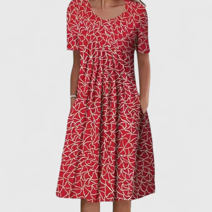 Women’s Vibrant Floral Dress with Pockets