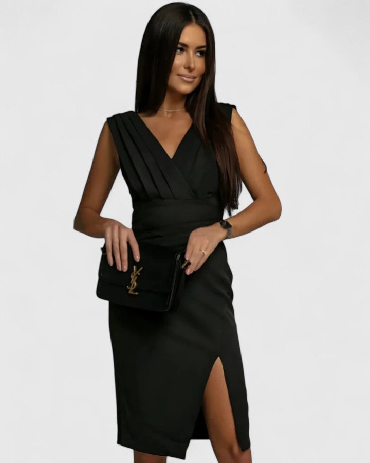 Cheryl | Women’s Teal Dress with V-neck