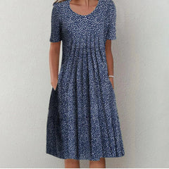 Women’s Vibrant Floral Dress with Pockets