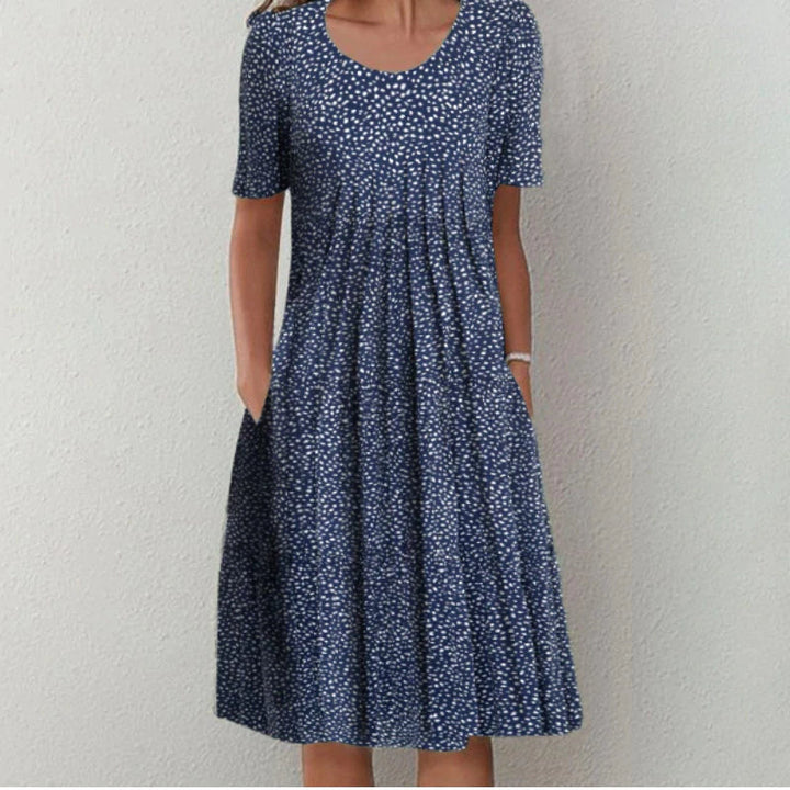 Women’s Vibrant Floral Dress with Pockets