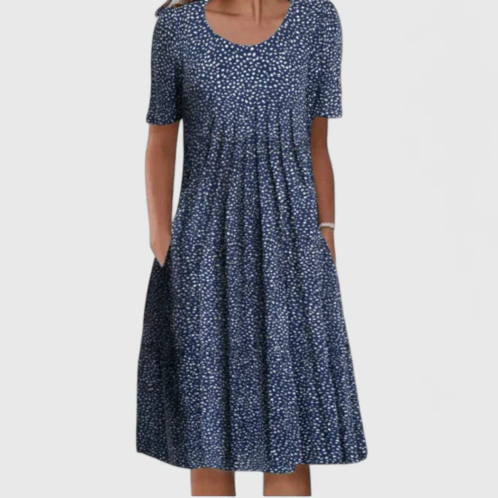 Women’s Vibrant Floral Dress with Pockets