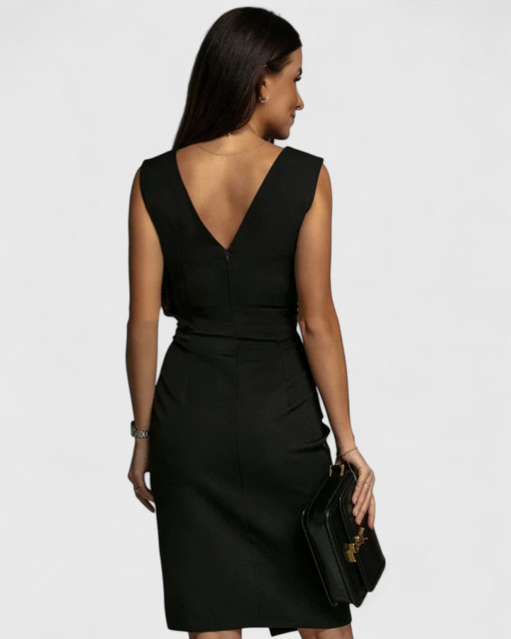 Cheryl | Women’s Teal Dress with V-neck