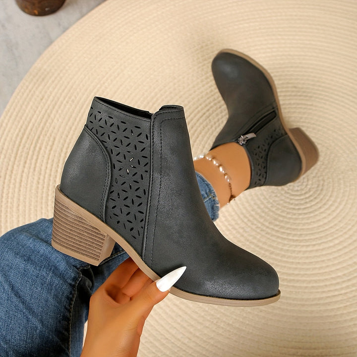 Women’s Ankle Boots with Perforated Panels