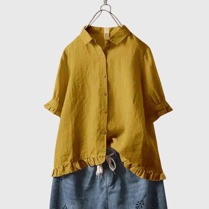 Women’s Elegant Shirt with Ruffle Hem