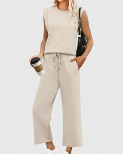 Women’s Comfortable Two-Piece Set with Drawstring Waist