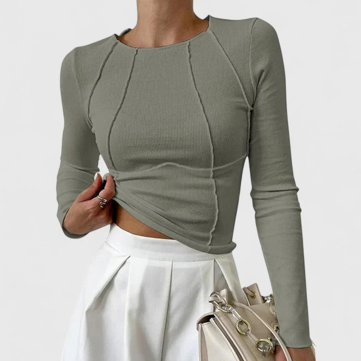 Rozminda | Women’s Long Sleeve Top with Sculpted Fit