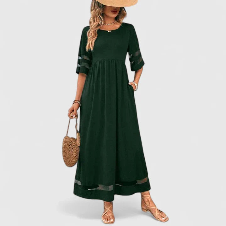 Women’s Elegant Midi Dress with Empire Waist