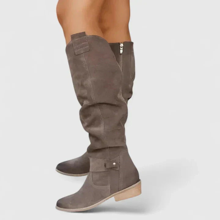 Women’s Knee-High Boots with Zipper
