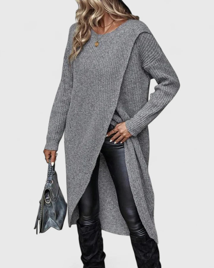 Women’s Elegant Sweater Dress with Wrap Front